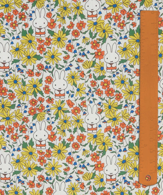 Liberty x Miffy Prairie Day in Cream Multi, one of six colourways in the fat eighth bundle