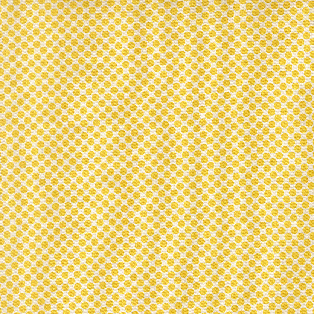 Gathered Bonbons Crammed in Citrine by Jen Kingwell for Moda – golden yellow with a dense diamond grid (18299 11)