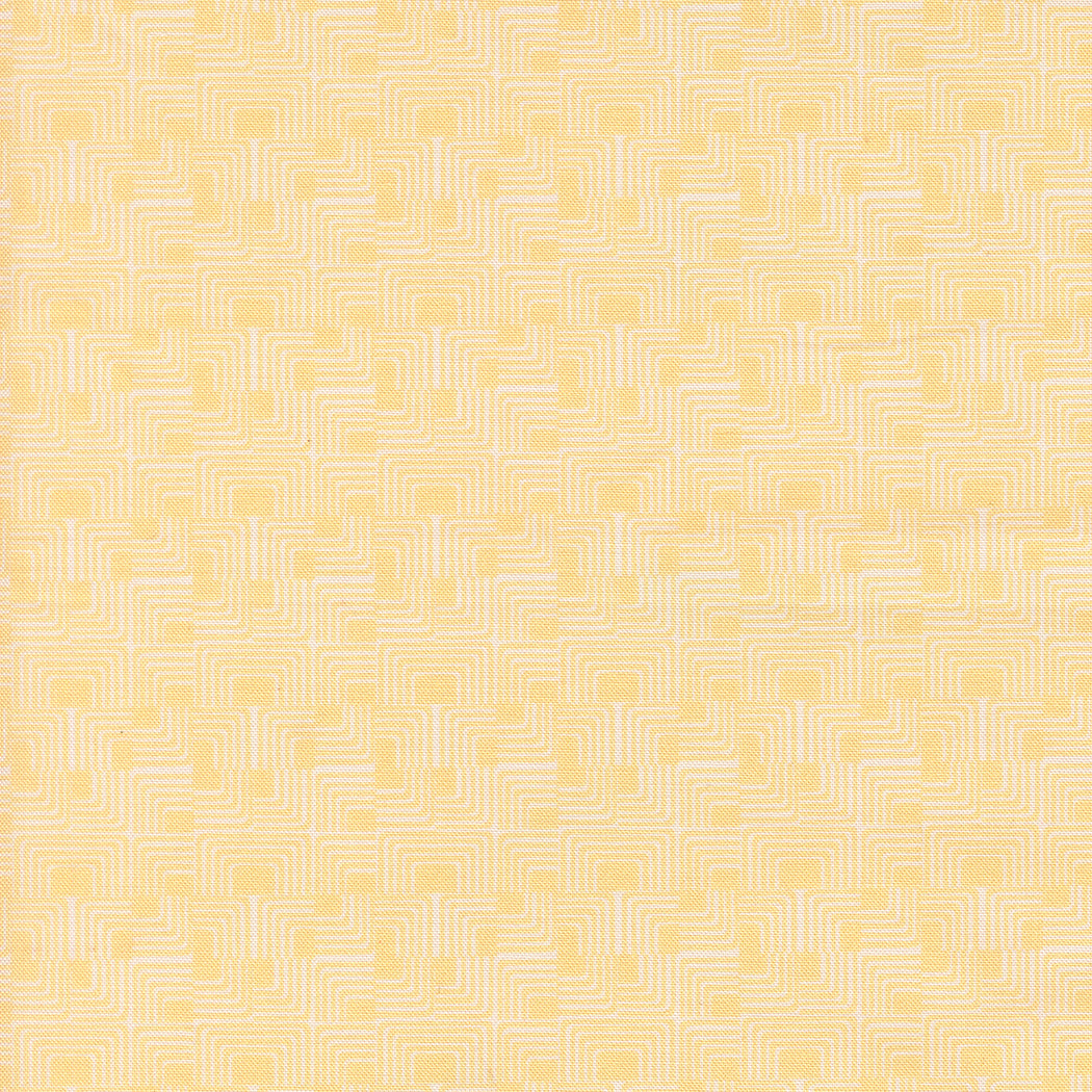 Gathered Bonbons Front Stoop in Butterscotch by Jen Kingwell for Moda – pale butter yellow with small blocky dashes (18303 11)