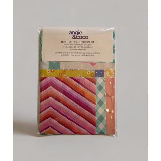 9-Patch Cushion Kit — Modern Curated Fabrics (Beginner Friendly!)