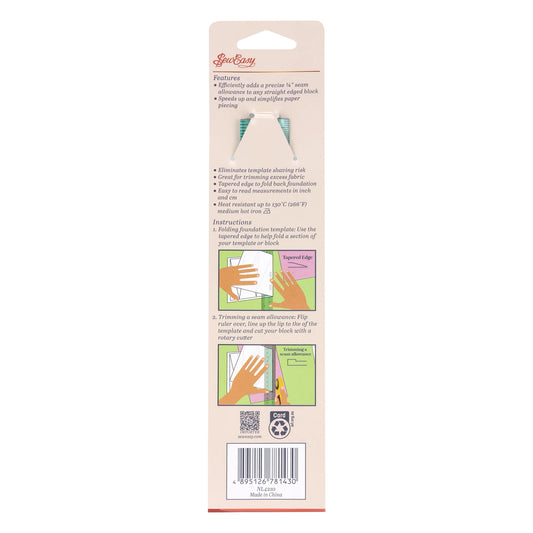 Sew Easy Quarter Quilters Ruler 8" x 1"