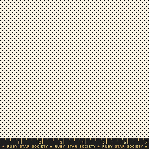 1-800-Calico Mini Dot Black on Natural by Alexia Marcelle Abegg for Ruby Star Society with ruler