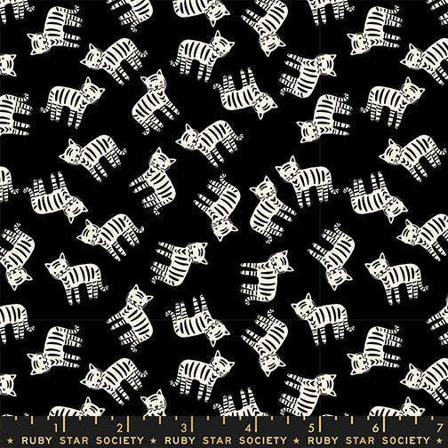 1-800-Calico Meow Black by Alexia Marcelle Abegg for Ruby Star Society with ruler