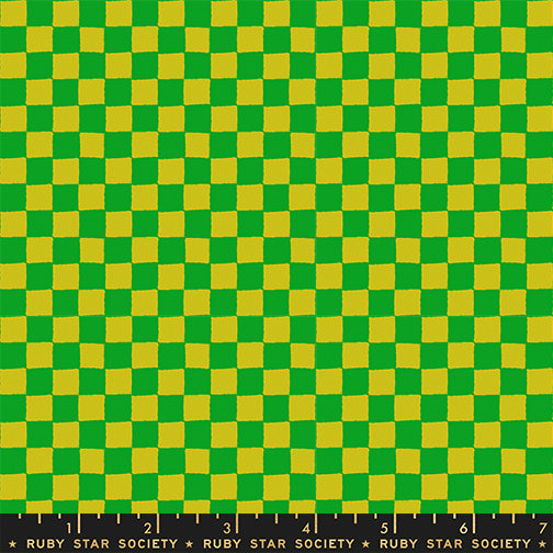 1-800-Calico Block Print Verdant by Alexia Marcelle Abegg for Ruby Star Society with ruler