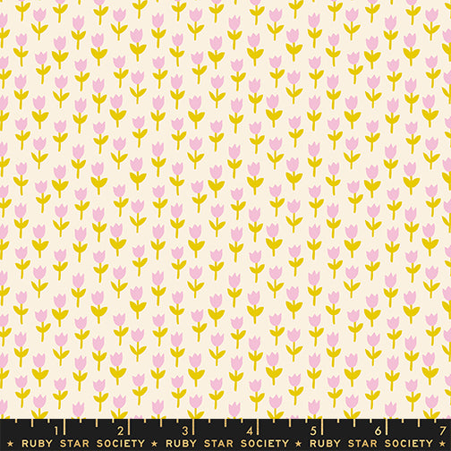 1-800-Calico Tulips Natural by Alexia Marcelle Abegg for Ruby Star Society with ruler