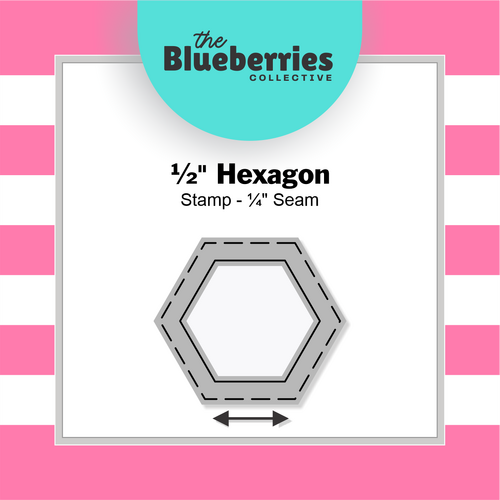 Patchwork stamp - ½" Hexagon - ¼" Seam