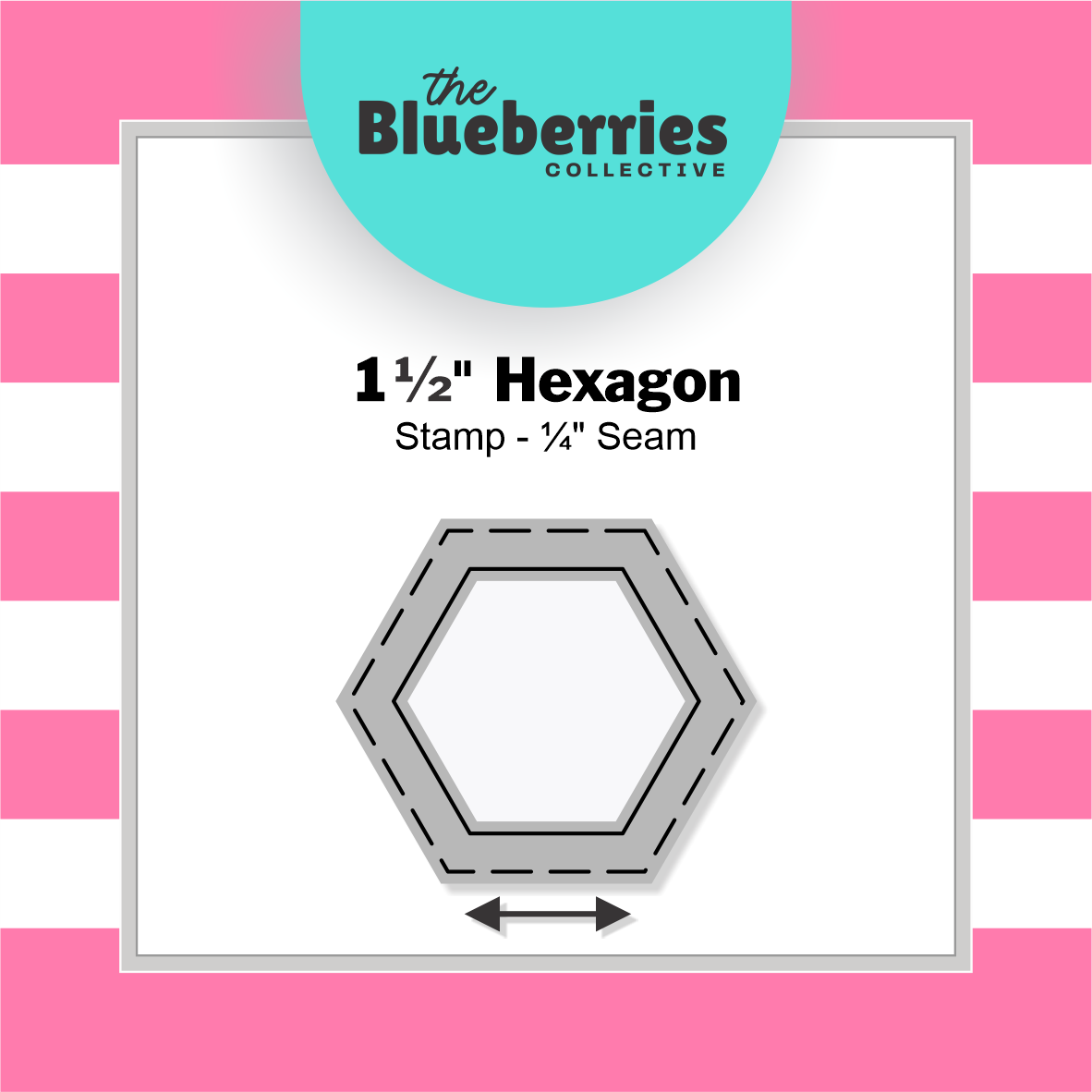 Patchwork Stamp - 1.5" Hexagon Stamp