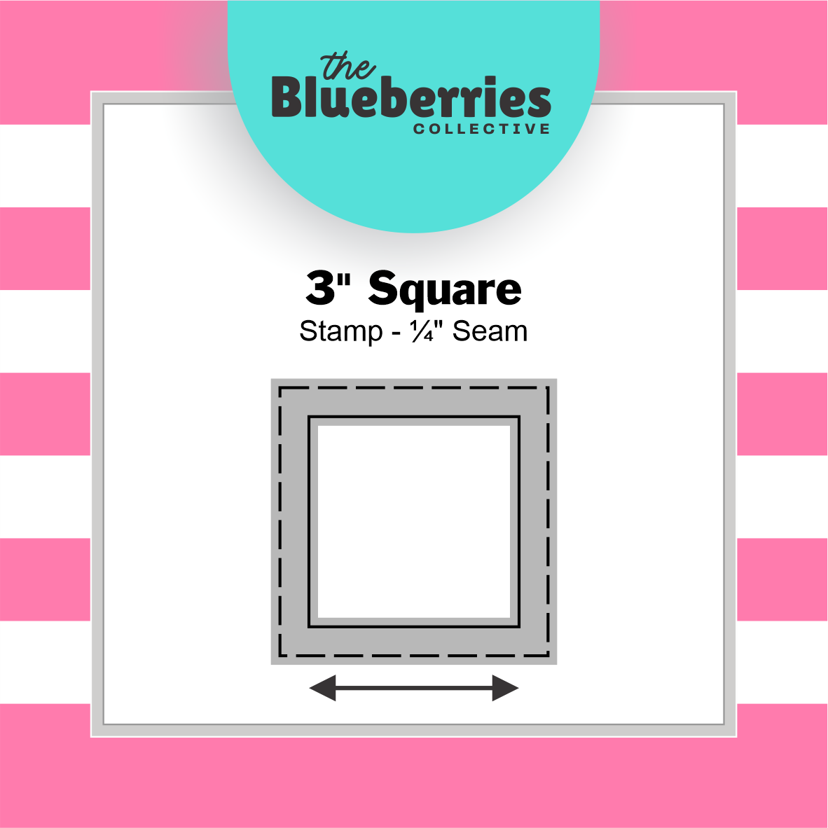 Patchwork stamp - 3" Square Stamp - ¼" Seam