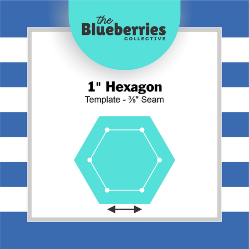 1" Hexagon Template - 3/8" Seam
