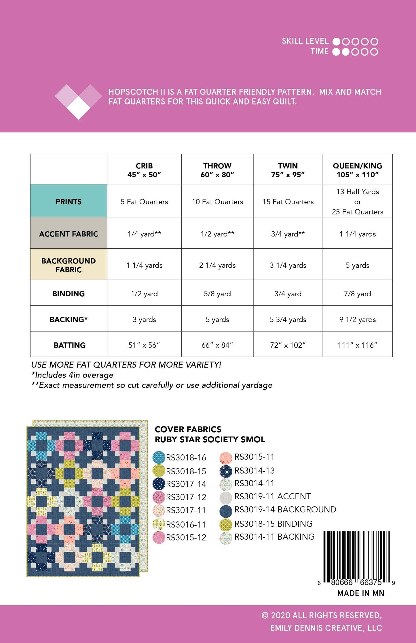Hopscotch II Quilt Pattern – by Emily Dennis of Quilty Love