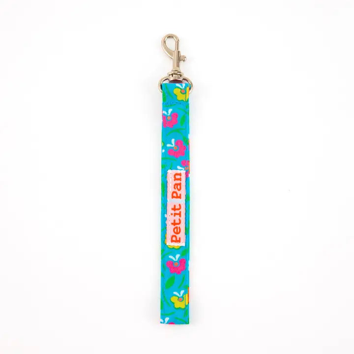 Petit Pan Wristlet Keychain, Petunia Cyan