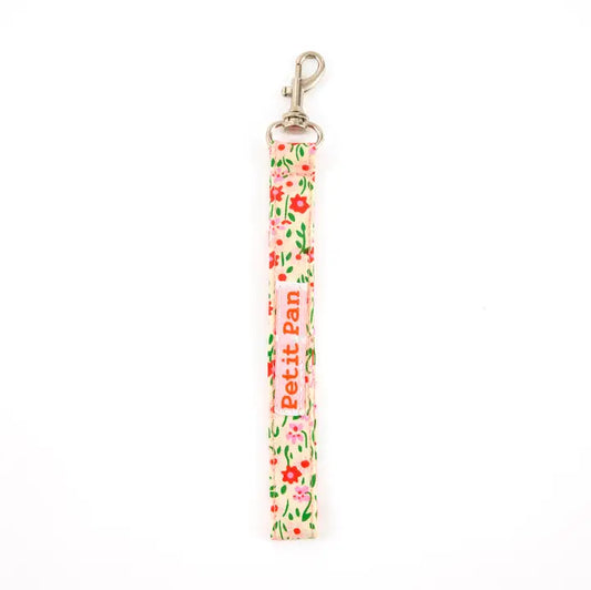 Petit Pan Wristlet Keychain, Flower Power Pink