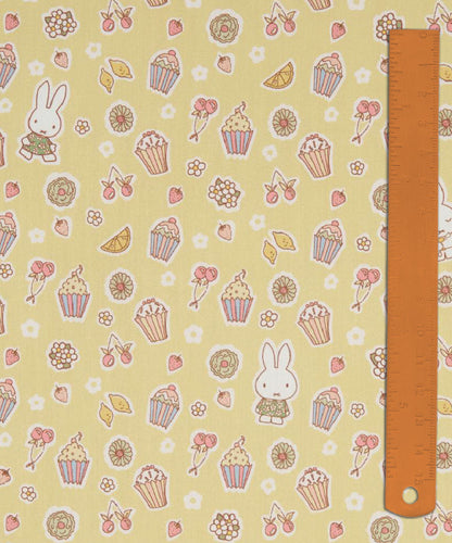 Liberty x Miffy A Sweet Birthday in Butter, one of four colourways in the fat sixteenth bundle