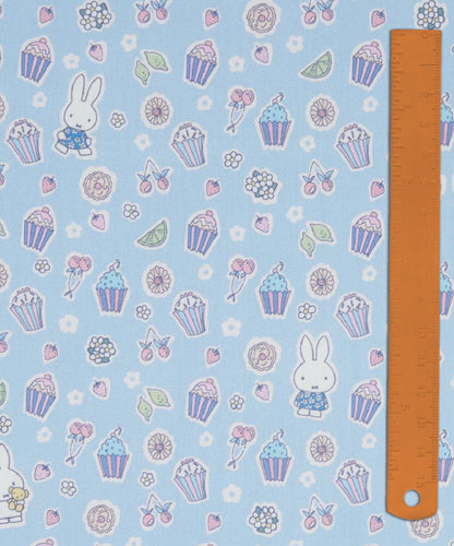 Liberty x Miffy A Sweet Birthday in Sky, one of four colourways in the fat sixteenth bundle