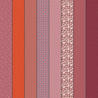 Gathered Lollies Three in Hazel by Jen Kingwell for Moda – eight designs across the width of fabric in berry, pink and red (18292 11)