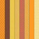 Gathered Lollies Four in Hazel by Jen Kingwell for Moda – eight designs across the width of fabric in yellow, gold and orange (18293 11)