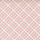 Gathered Bonbons Chicken Scratch in Blush by Jen Kingwell for Moda – cream with a diagonal lattice of coral-red cross stitches (18302 11)