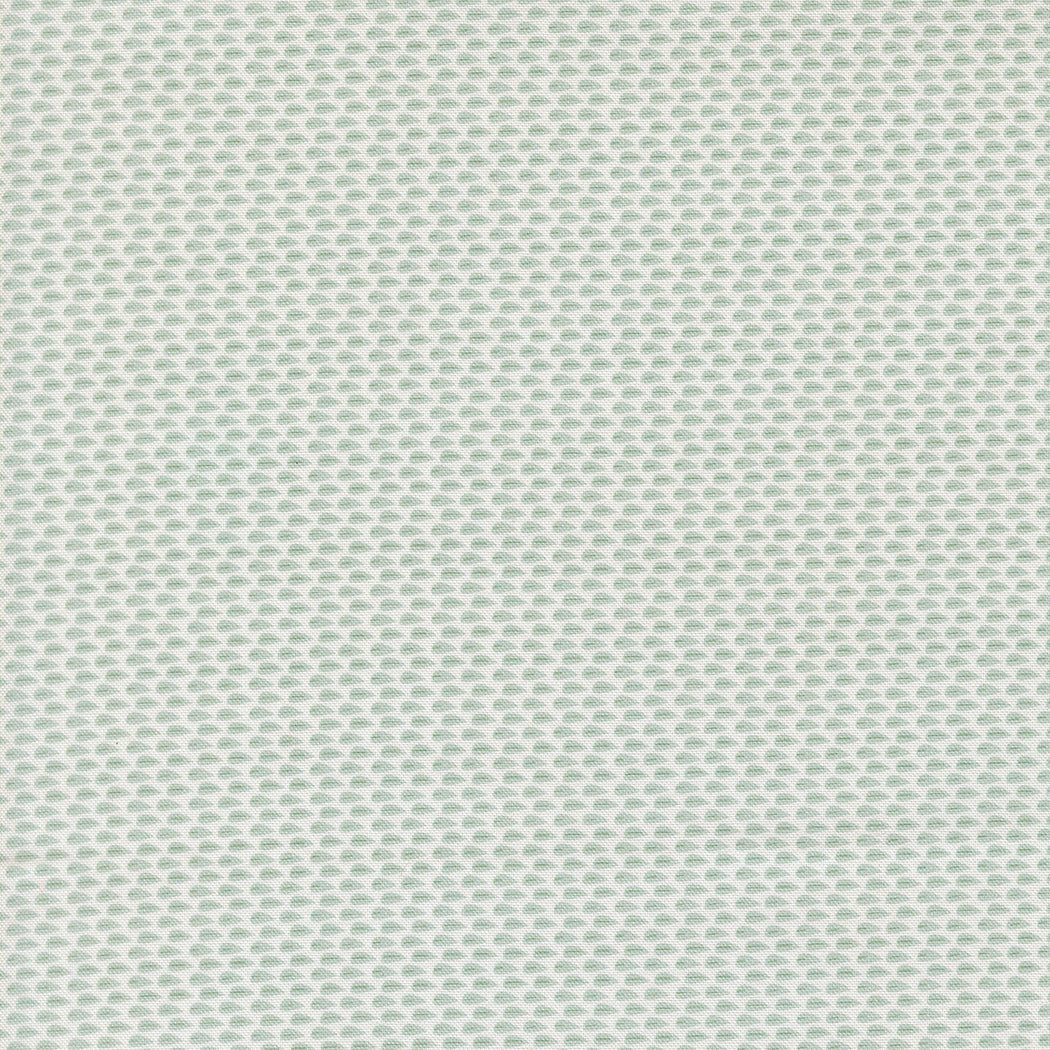 Gathered Bonbons Lazy Leaf in Home Town Sky by Jen Kingwell for Moda – soft sage green, finely dotted (18305 11)