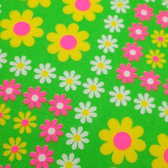 Charmy remix fabric in Green by Antique Fabric Pinks