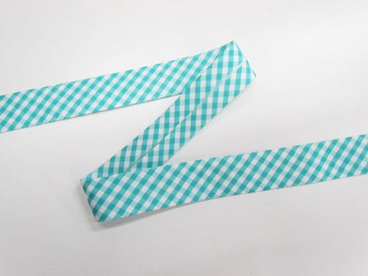 25mm Cotton Bias Binding – 1/8 Check – Barrier Blue – Devonstone (DVBB2953)