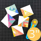 3 inch Scrappy Triangle quilt blocks made with the foundation pad