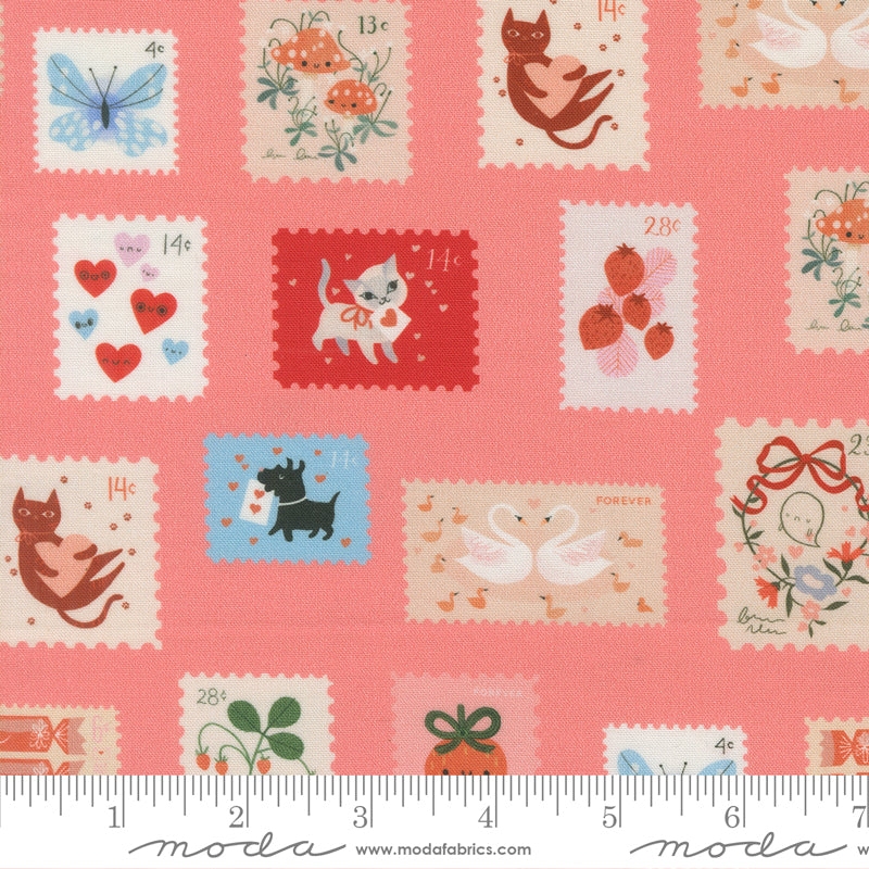 Funny Valentine – Stamps – Coral – Lizzy House (37143 14)