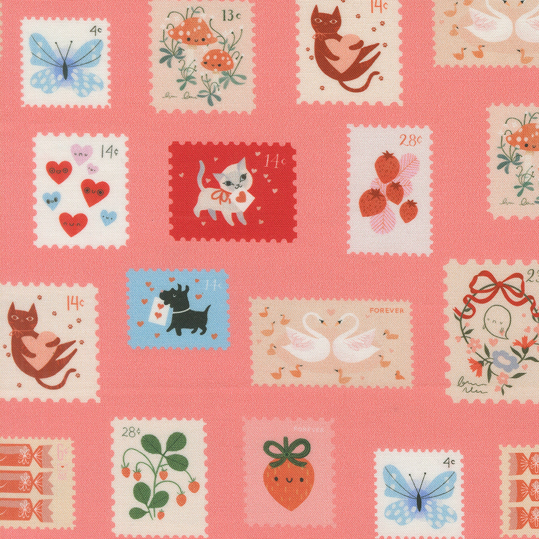 Funny Valentine – Stamps – Coral – Lizzy House (37143 14)