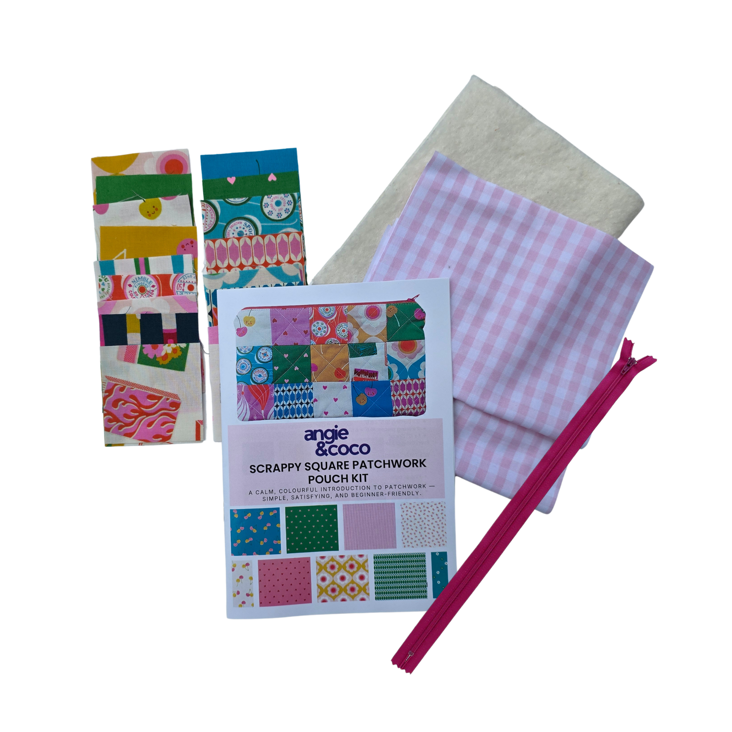 Scrappy Square Patchwork Pouch Kit