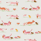 Heather Ross Favorites Marching Cats in Cream by Heather Ross for Windham Fabrics – a parade of coral and pink cats walking in line across cream (40931D-5)