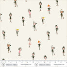 Heather Ross Favorites Ballerinas in Cream by Heather Ross for Windham Fabrics – shown with a ruler for scale (40932D-5)