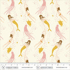 Heather Ross Favorites Underwater Sisters in Blush Pink by Heather Ross for Windham Fabrics – shown with a ruler for scale (40943D-11)