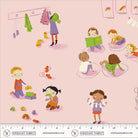 Heather Ross Favorites Kindergarten in Pink by Heather Ross for Windham Fabrics – shown with a ruler for scale (43480D-1)