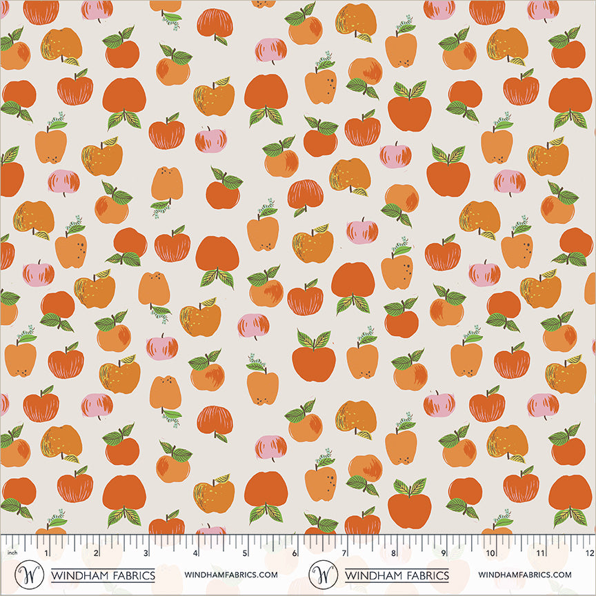 Heather Ross Favorites Apple in Red by Heather Ross for Windham Fabrics – shown with a ruler for scale (43483D-2)