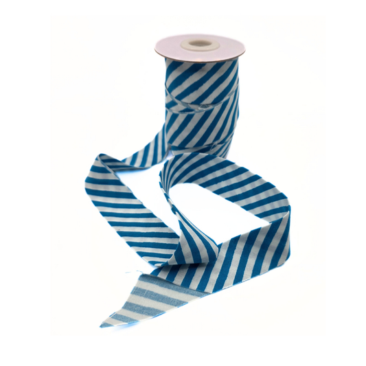 Blue & White Stripe — 2.5" Bias Quilt Binding