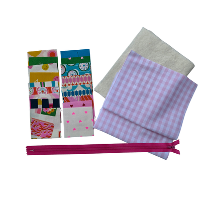 Scrappy Square Patchwork Pouch Kit