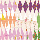 Heather Ross Favorites Trixie Collage in Blush by Heather Ross for Windham Fabrics – rows of bunting and pennant tents in blush, cream and orange (50896D-2)