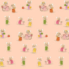 Heather Ross Favorites Country Mouse City Mouse in Blush by Heather Ross for Windham Fabrics – dressed mice from the old fable on soft blush (50897D-2)