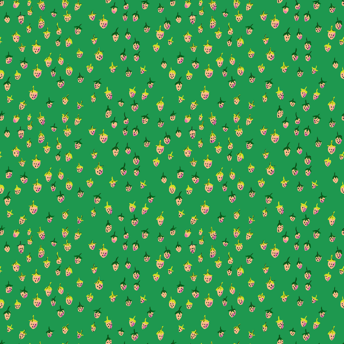 Heather Ross Favorites Field Strawberries in Jade by Heather Ross for Windham Fabrics – strawberry plants with leaves and runners on jade green (50899D-12)