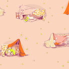 Heather Ross Favorites Quilt Tent in Blush by Heather Ross for Windham Fabrics – children camped out under quilts strung up as tents (53242D-3)