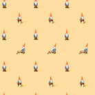 Heather Ross Favorites Gnomes in Yellow by Heather Ross for Windham Fabrics – small gnomes scattered over a warm yellow ground (54324D-2)