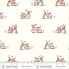 Heather Ross Favorites Dream Bike in White by Heather Ross for Windham Fabrics – shown with a ruler for scale (54327D-3)