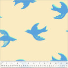 Meadows Bluebird Ivory 108 inch wideback by Heather Ross for Windham Fabrics