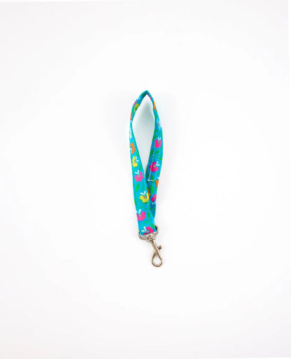 Petit Pan Wristlet Keychain, Petunia Cyan