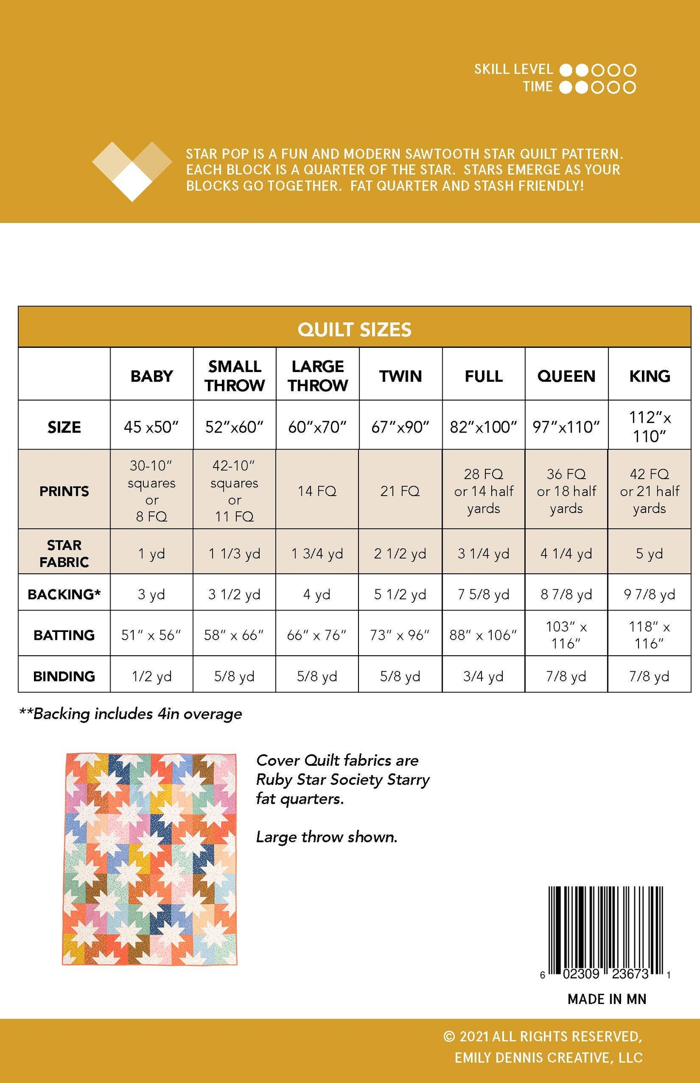 Star Pop Quilt Pattern – by Emily Dennis of Quilty Love