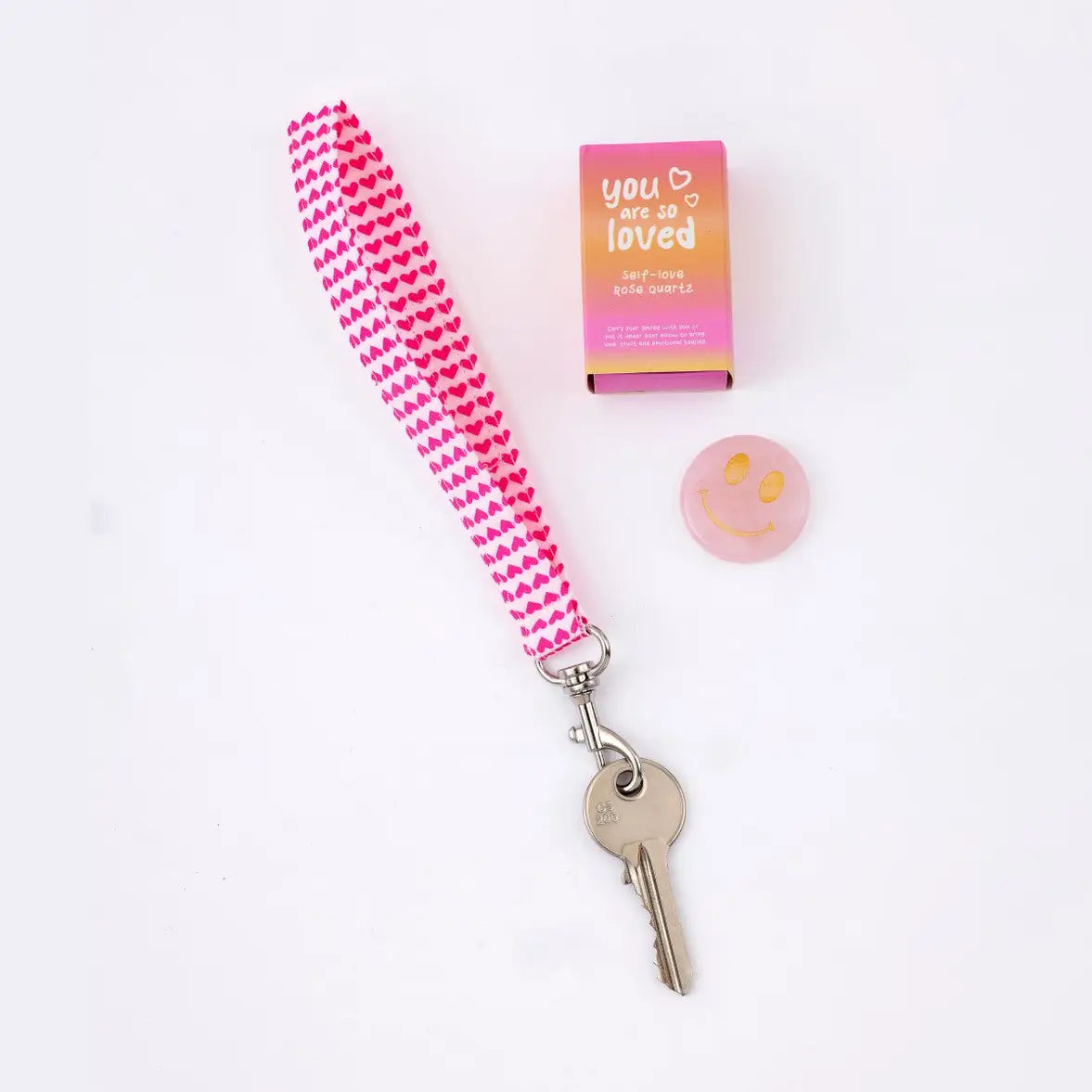 Petit Pan Wristlet Keychain, Love is All Pink