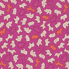 Cinnamon Toast Circus Animals quilting cotton – frosted animal cookies on a bright magenta ground – by Dana Willard for Art Gallery Fabrics