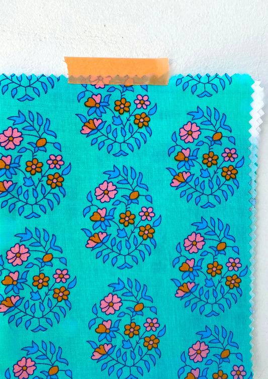 Petit Pan Shalin Cotton Coupon, Water Green (50 x 70cm)
