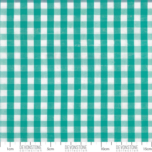 Devonstone Collection 1/4 inch woven gingham in Teal (DV2904) fabric swatch