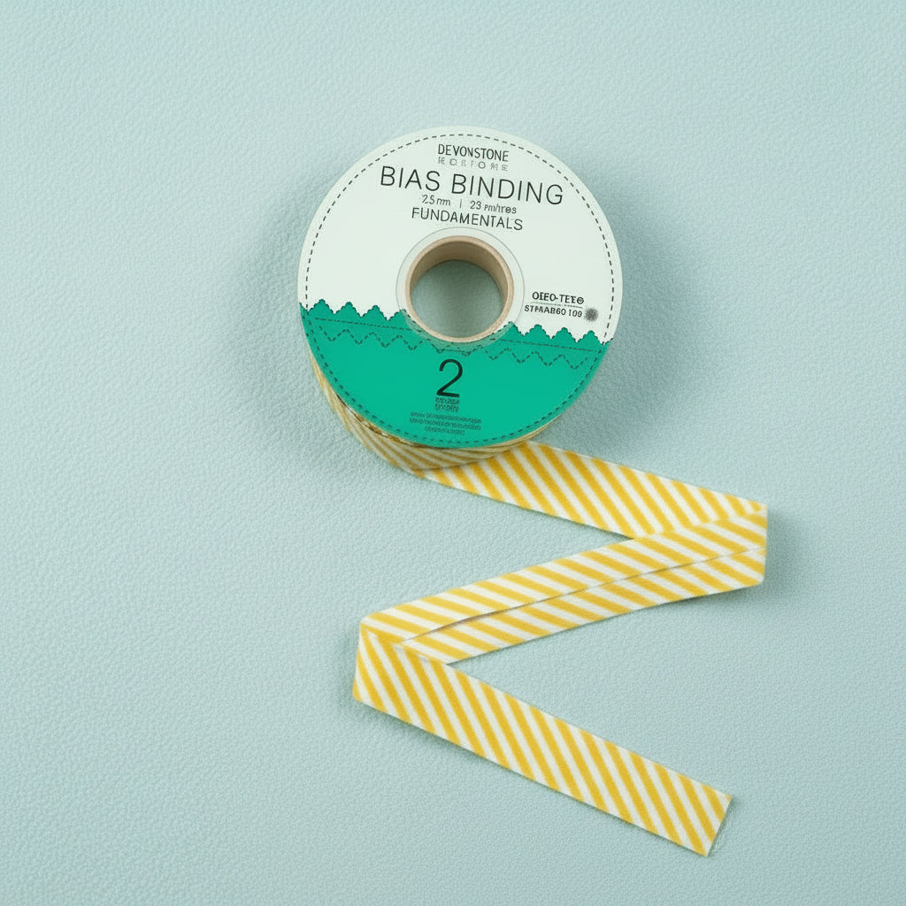 25mm Cotton Bias Binding – 1/8 Stripe – Sunnyside – Devonstone (DVBB2835)