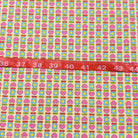 Honey Tune Heart Flower in Peach with tape measure showing print scale